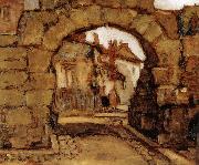 Grant Wood The Gate within The City walls china oil painting artist